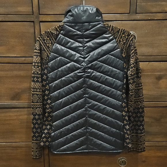 Krimson Klover Black and Brown Patterned Puffer Jacket - Picture 2 of 4